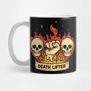 Skull Barbell Flaming Mug